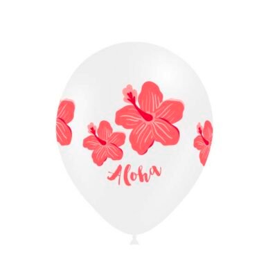 Globos 30cm Ø.: Aloha rojo (8 uds.)