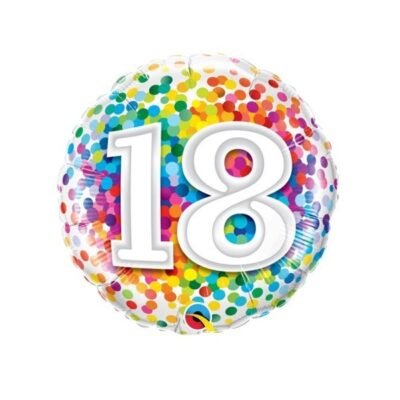 18"/45cm Rainbow Confetti