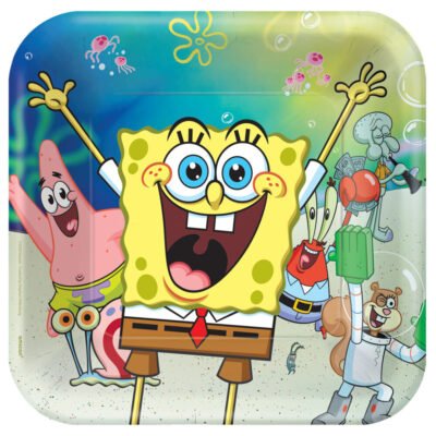 Platos Cartón 23cm Bob Esponja (8 uds.)