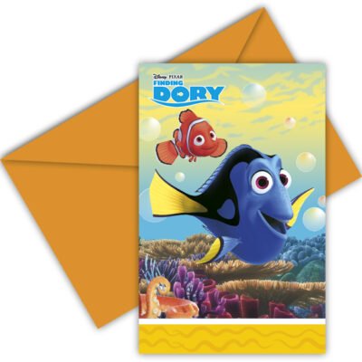 1 Pack de 6 Invitaciones Dory