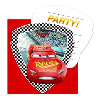 1 Pack de 6 Invitaciones Forma y sobres Cars 3