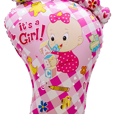 Globo foil pie de bebé rosa 96 cm