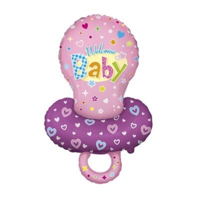 Globo foil chupete rosa 58 cm