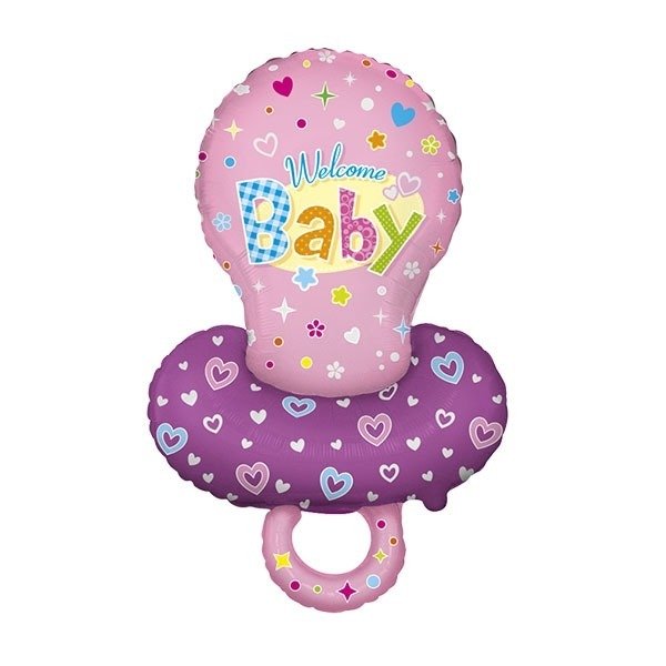 Globo foil chupete rosa 58 cm