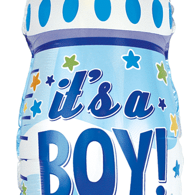 Globo foil biberón «It's a Boy!» azul 80 cm