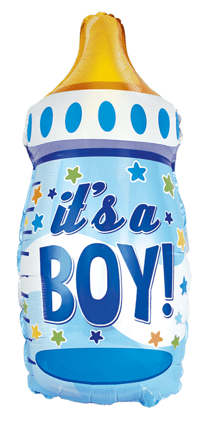 Globo foil biberón «It's a Boy!» azul 80 cm