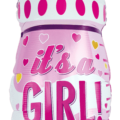 Globo foil biberón «It's a Girl!» rosa 80 cm