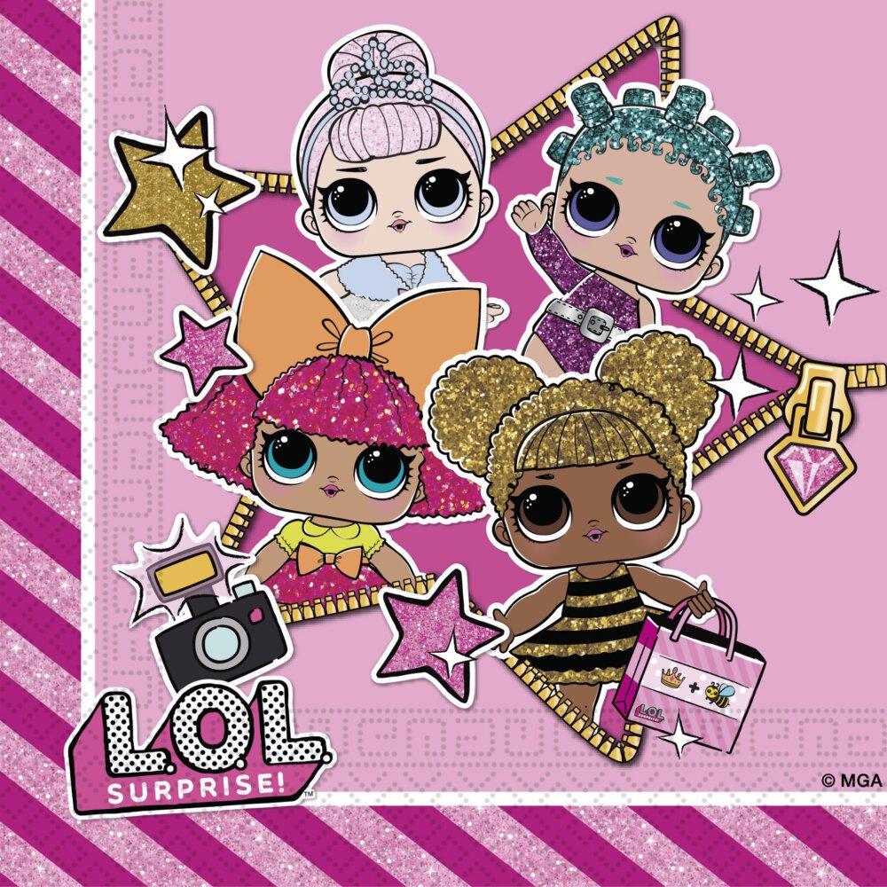 Servilletas papel 33x33cm L.o.l Surprise! Glitterati (20 uds.)