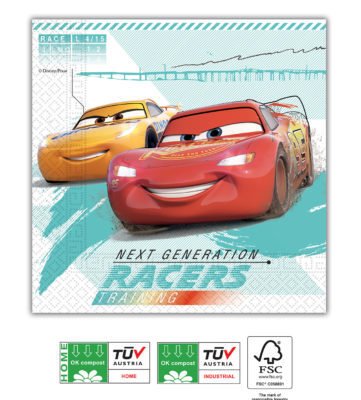 Servilletas 33 X 33cm Cars High Compostable 3Ply (20 uds.)