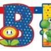 Banderín Super Mario Happy Birthday banderín de letras 1.6m x 11cm
