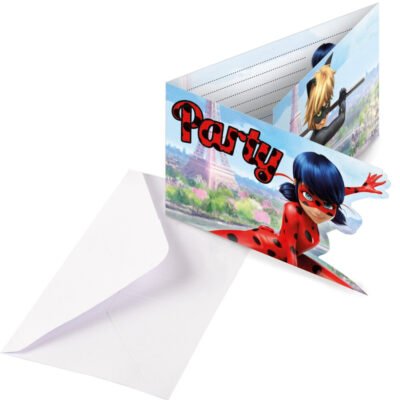 1 Pack de Invitaciones y sobres: Ladybug (6 uds.)