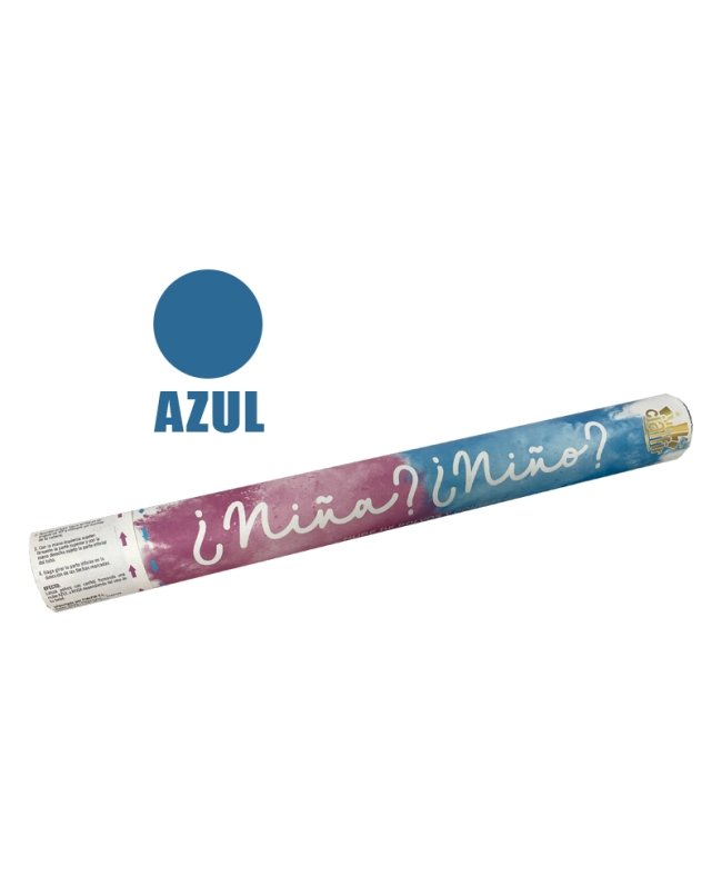 Cañón de confeti revelación de sexo azul (polvo)