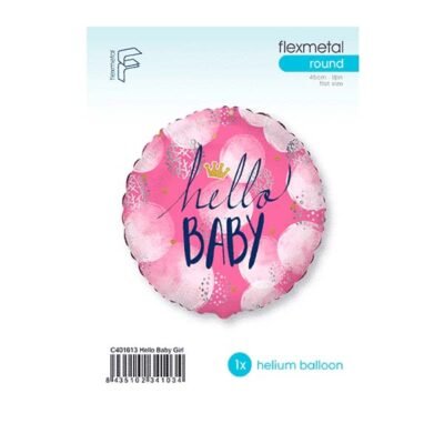 Globo foil «Hello Baby Girl» 45 cm