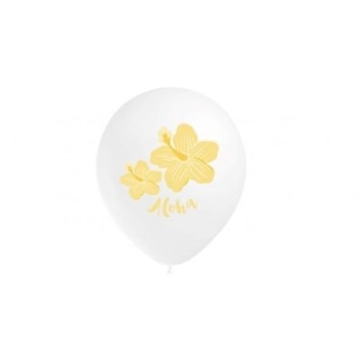 Globos 30cm Ø.: Aloha amarillo (8 uds.)