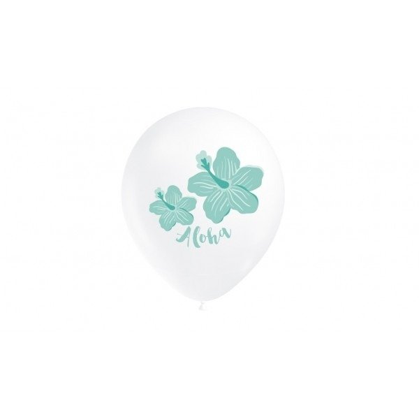 Globos 30cm Ø.: Aloha turquesa (8 uds.)