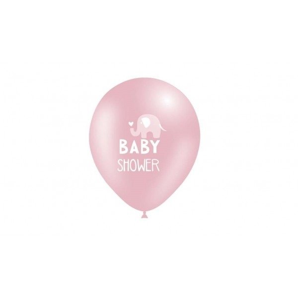 Globos Baby Shower rosa 30 cm (8 uds.)