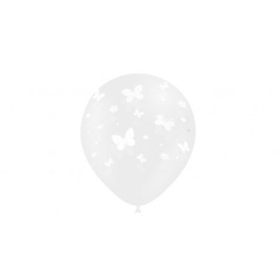 Globos 30cm Ø. transp.: Mariposas (8 uds.)
