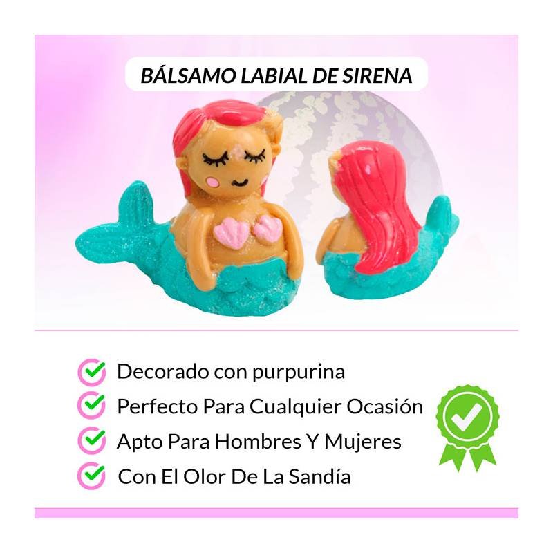 Bálsamo labial sirena purpurina (lote de 10)