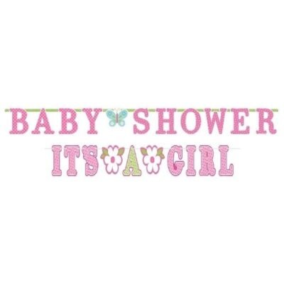 Banderín de letras «Baby Shower · It's a Girl»