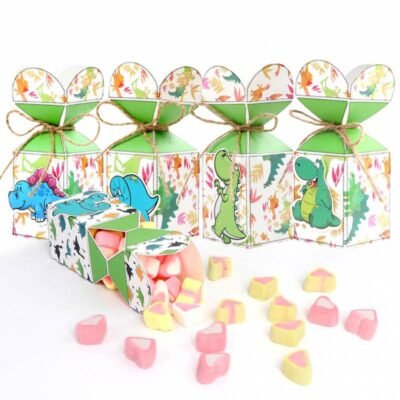 Lote de 12 bolsas cartón fiesta dinosaurios