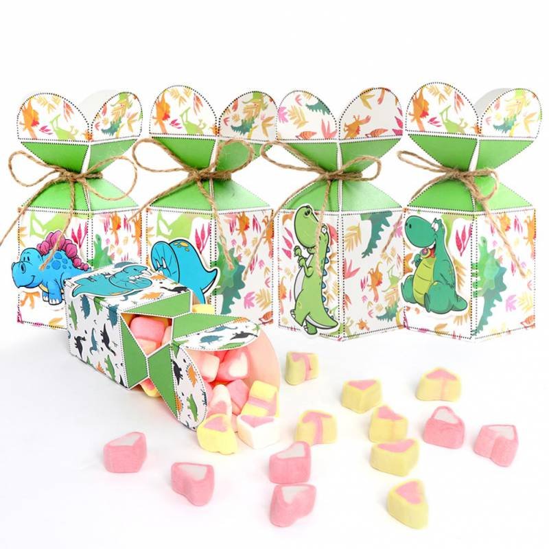 De 12 bolsas cartón fiesta dinosaurios