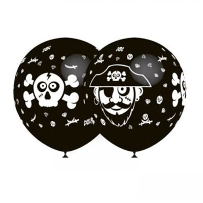 Globos 30cm Ø Negro: Piratas (8 uds.)