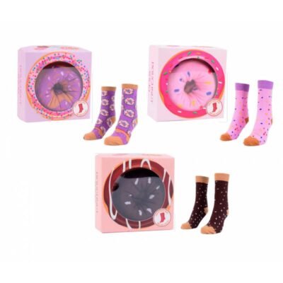 Calcetines de donuts en caja regalo