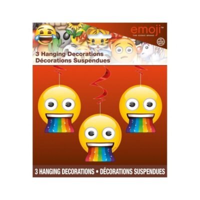 Decoración colgante Emoji arcoiris (3 uds.)