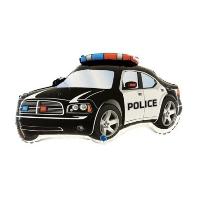 Globo Coche de Policía Negro de 71cm