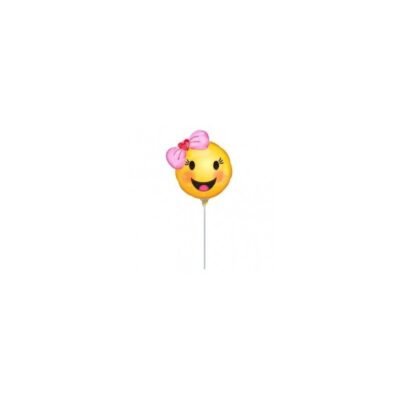 Globo Emoji Niña Sonriente palito sin inflar
