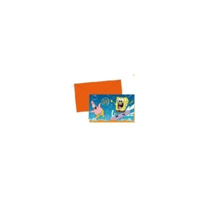 Invitaciones Bob Esponja (6 uds.)