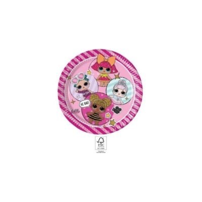 Platos Lol Surprise Glitterati de 23cm (8 uds.)