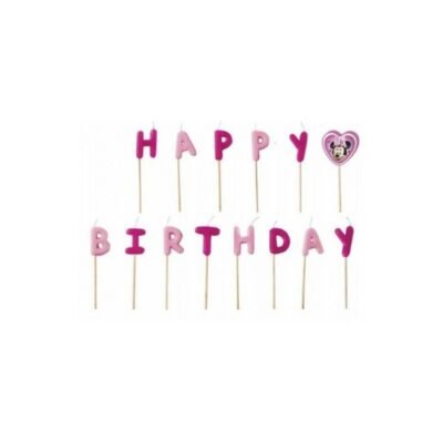Velas Minnie Happy Birthday de 7 cm Aprox