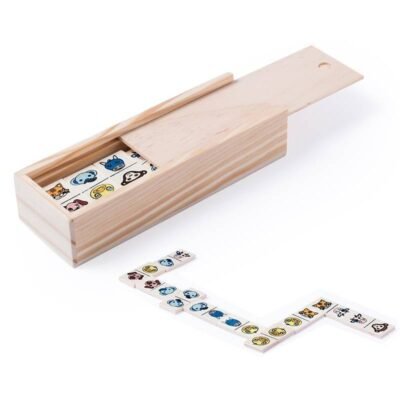 Dominó de animalitos en estuche de madera