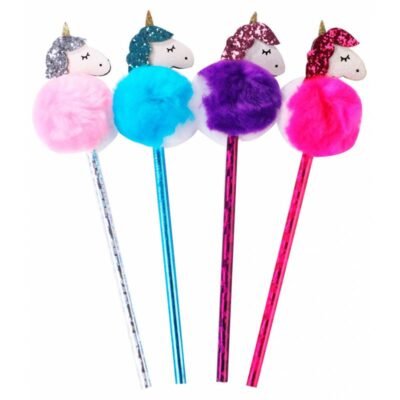 Lapicero pompón de unicornio (lote de 10)