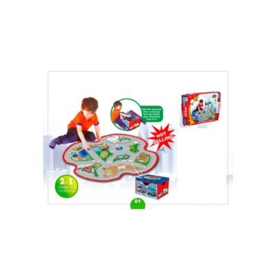 Alfombra mapa de tráfico con caja de almacenaje