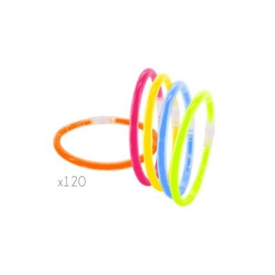 Pulseras luminosas LED neón (120 uds.)