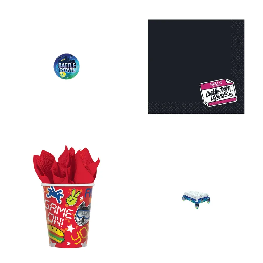 Pack Básico Fortnite y Gamer · 8 niños