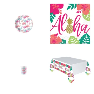 Pack Básico Hawaiana y piscina · 8 niños