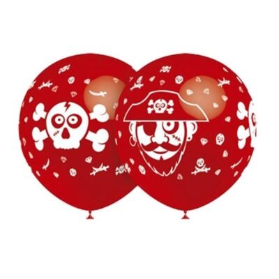 Globos 30cm Ø Rojo: Piratas (8 uds.)