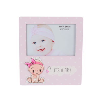 Portafotos de madera «It's a girl»