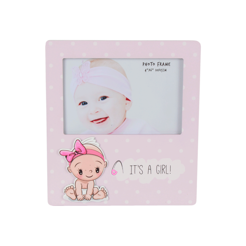 Portafotos de madera «It's a girl»