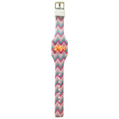 Reloj LED de silicona rosa
