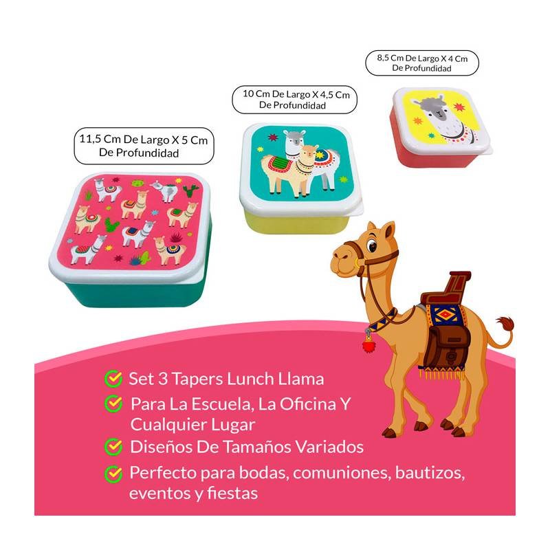 Set de 3 táperes Llama